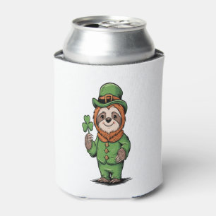 Sloth St Patrick's Day Irish Lucky Can Cooler