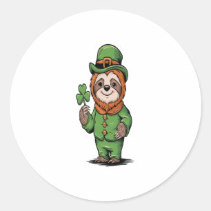 Sloth St Patrick's Day Irish Lucky Classic Round Sticker