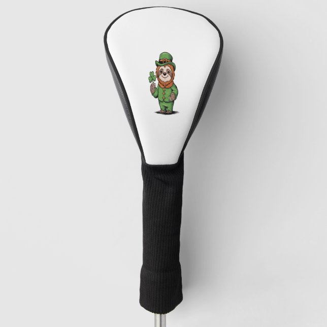 Sloth St Patrick's Day Irish Lucky Golf Head Cover (Front)