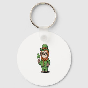 Sloth St Patrick's Day Irish Lucky Key Ring