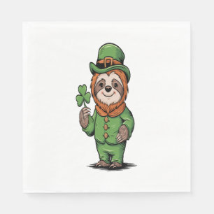 Sloth St Patrick's Day Irish Lucky Napkin