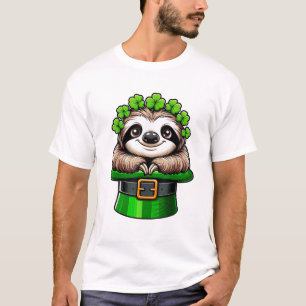 Sloth St Patricks Day Leprechaun Shamrock Irish Sl T-Shirt