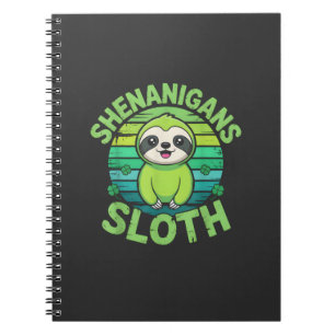 Sloth St Patricks Day Sloth Shenanigans Cute Anima Notebook