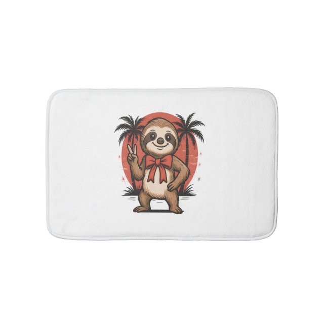 Sloth Summer Beach Rocking Bath Mat (Front)