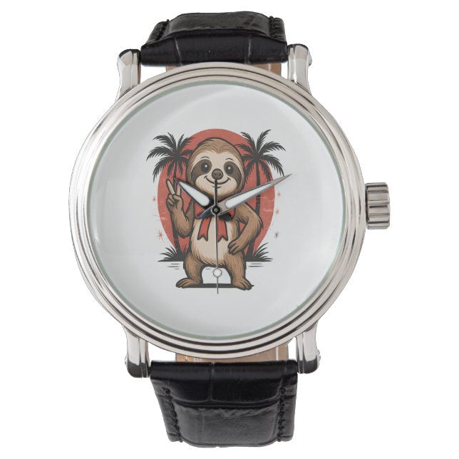 Sloth Summer Beach Rocking Watch (Front)