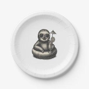 Sloth Summer Vibes (2) Paper Plate