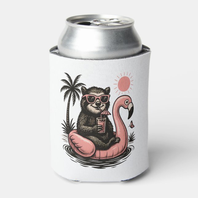 Sloth Summer Vibes Can Cooler (Can Front)
