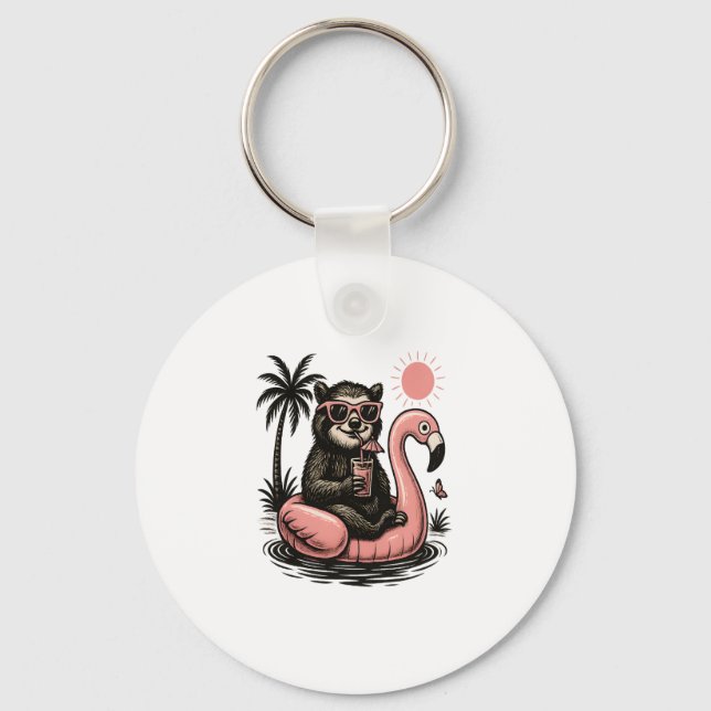 Sloth Summer Vibes Key Ring (Front)