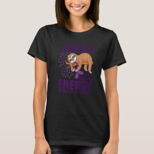 Sloth Support Purple Ribbon Warrior Fibromyalgia A T-Shirt
