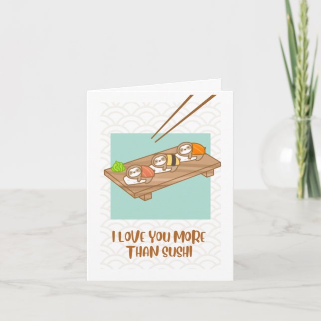 Sloth Sushi Anniversary Card (Front)