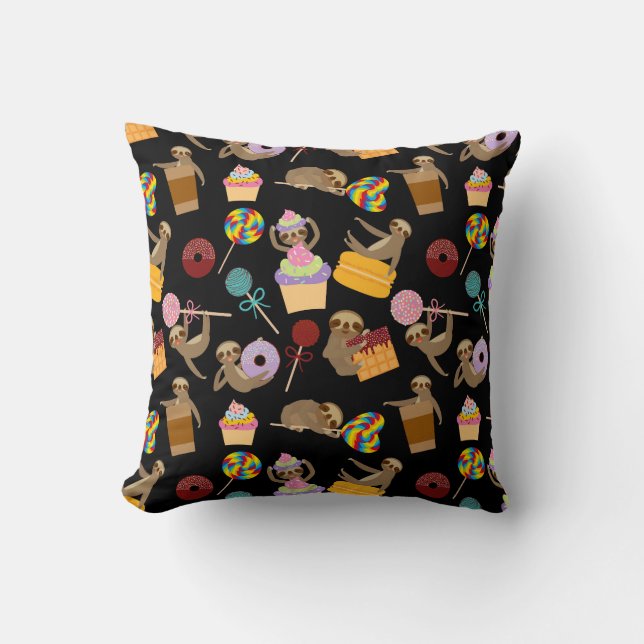 Sloth Sweet Treats Pattern Cushion (Front)