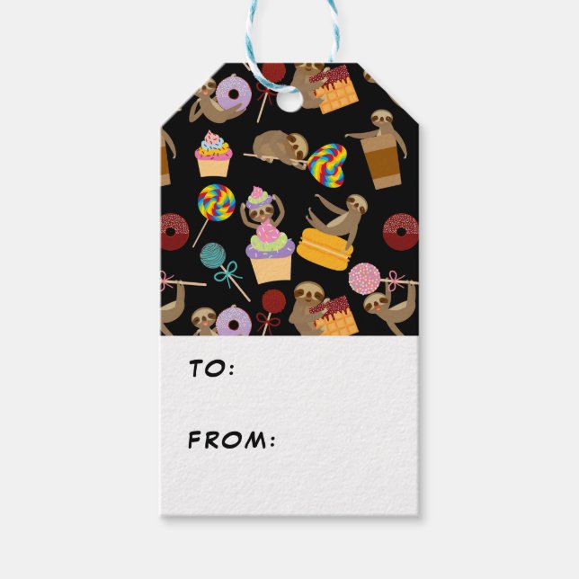 Sloth Sweet Treats Pattern Gift Tags (Front)