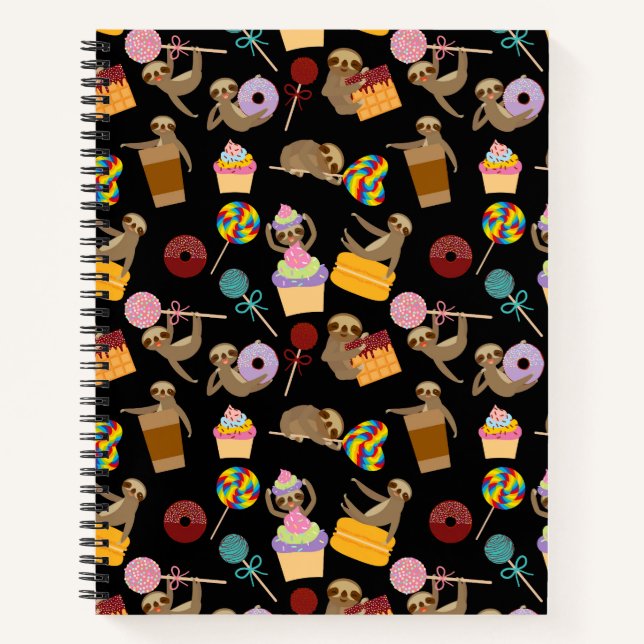 Sloth Sweet Treats Pattern Notebook (Front)