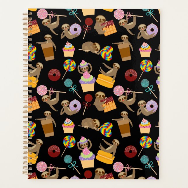 Sloth Sweet Treats Pattern Planner (Front)