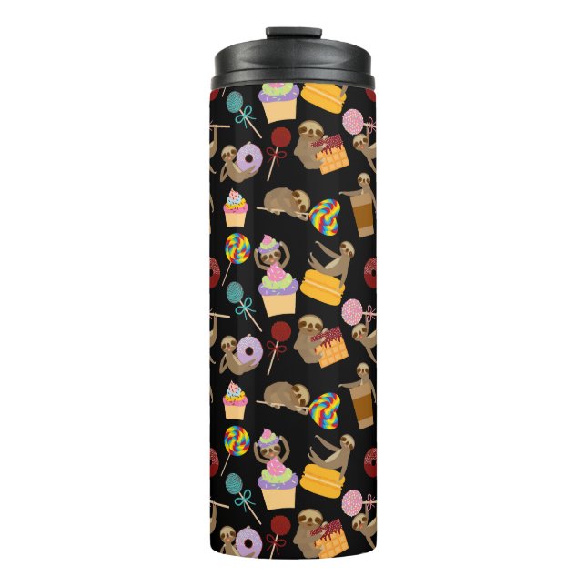 Sloth Sweet Treats Pattern Thermal Tumbler (Front)