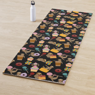 Sloth Sweet Treats Pattern Yoga Mat