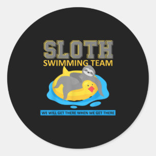 Sloth Swimming Team Swim Team Funny Gift Classic Round Sticker