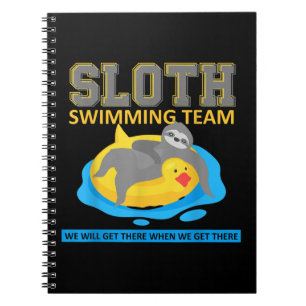 Sloth Swimming Team Swim Team Funny Gift Notebook