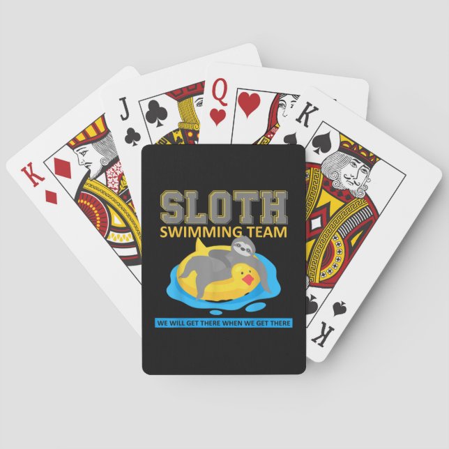 Sloth Swimming Team Swim Team Funny Gift Playing Cards (Back)
