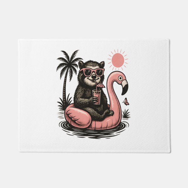 Sloth Team Sloth Hiking Camping Doormat (Front)