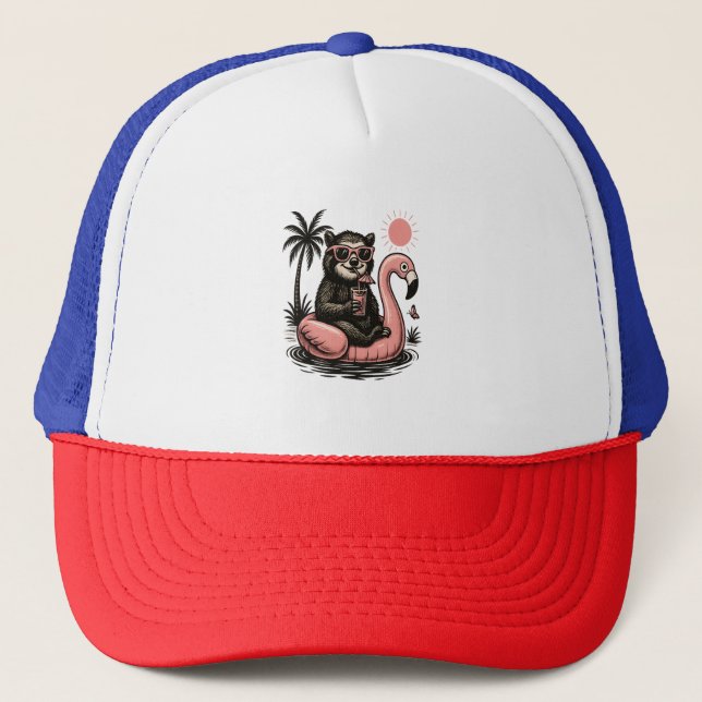 Sloth Team Sloth Hiking Camping Trucker Hat (Front)