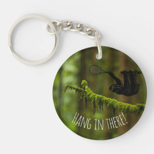 Sloth Tennis Player in the Rainforest Key Ring