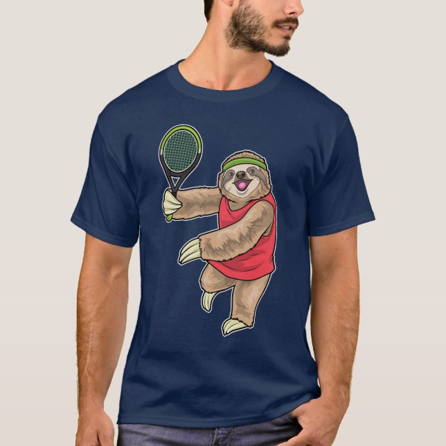 Sloth Tennis Tennis racket Sports T-Shirt (Front)