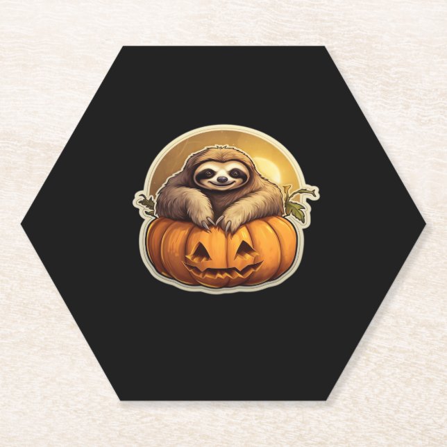 Sloth themed halloween Classic T-Shirt_1 Paper Coaster (Front)