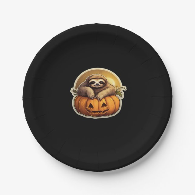 Sloth themed halloween Classic T-Shirt_1 Paper Plate (Front)
