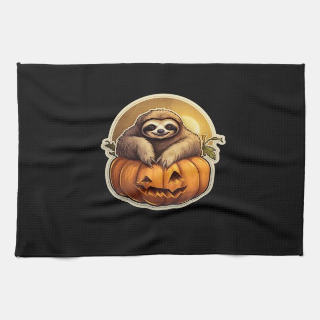 Sloth themed halloween Classic T-Shirt_1 Tea Towel (Horizontal)