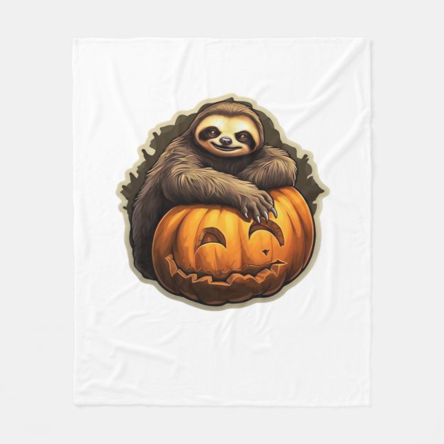 Sloth themed halloween Classic T-Shirt Fleece Blanket (Front)