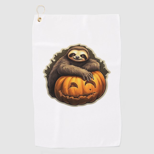 Sloth themed halloween Classic T-Shirt Golf Towel (Front)