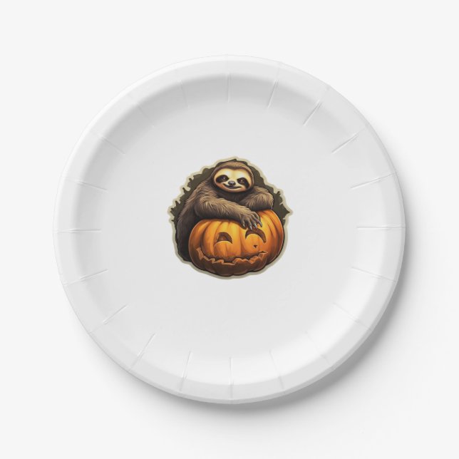 Sloth themed halloween Classic T-Shirt Paper Plate (Front)