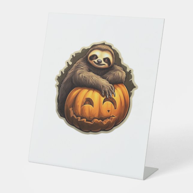 Sloth themed halloween Classic T-Shirt Pedestal Sign (Front)