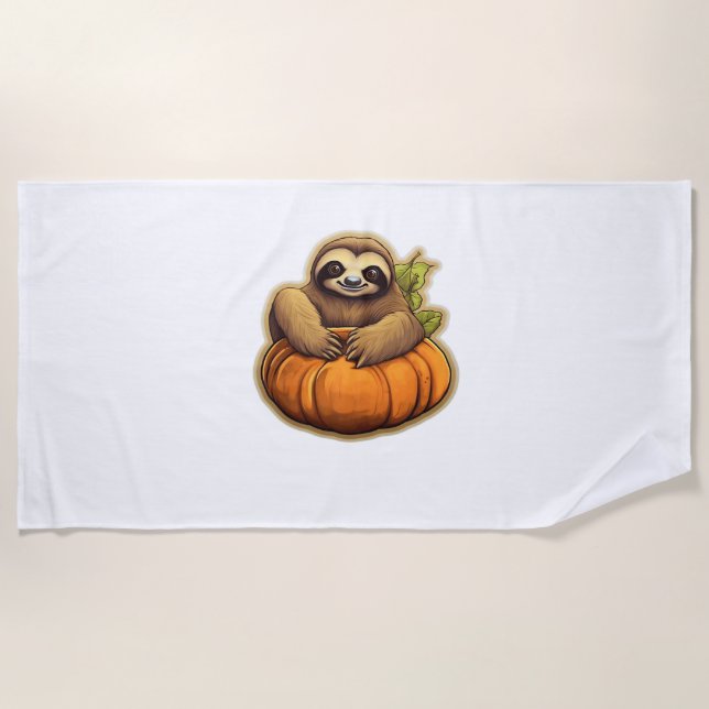 Sloth themed halloween Oversized T-Shirt_1 Beach Towel (Front)