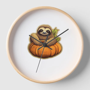 Sloth themed halloween Oversized T-Shirt_1 Clock