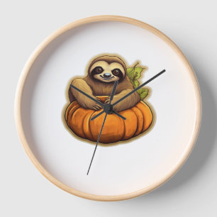 Sloth themed halloween Oversized T-Shirt_1 Clock