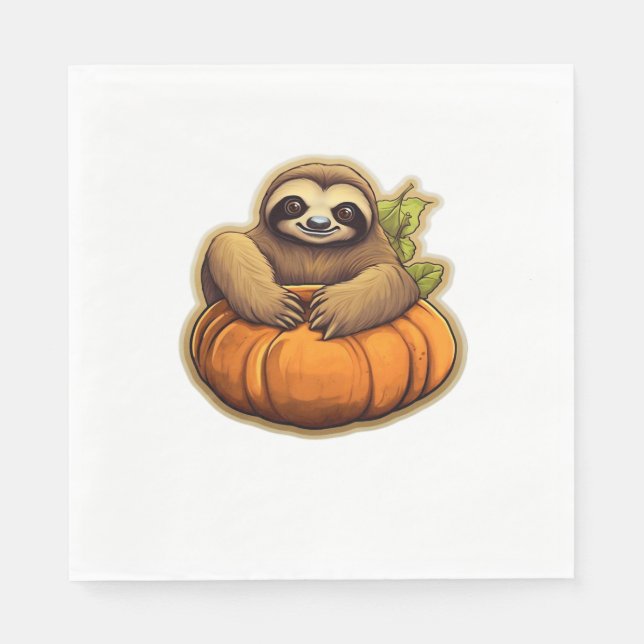 Sloth themed halloween Oversized T-Shirt_1 Napkin (Front)