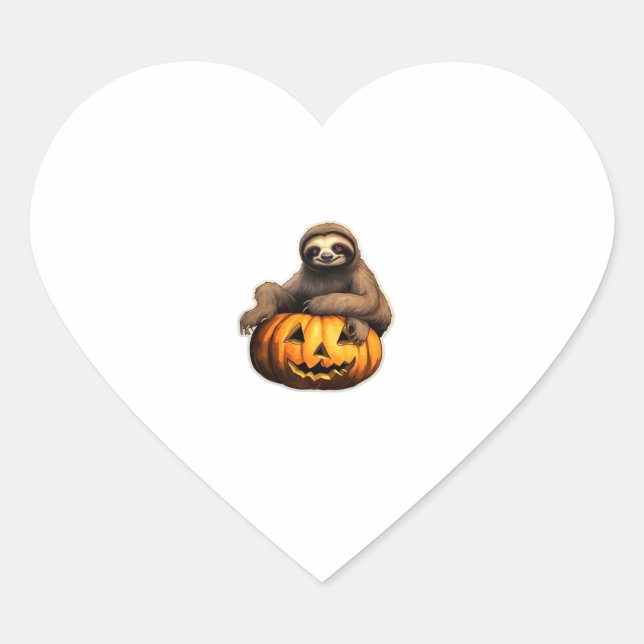 Sloth themed halloween Oversized T-Shirt Heart Sticker (Front)