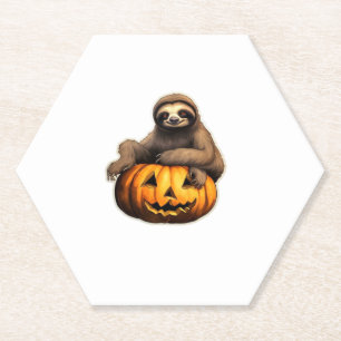 Sloth themed halloween Oversized T-Shirt Paper Coaster