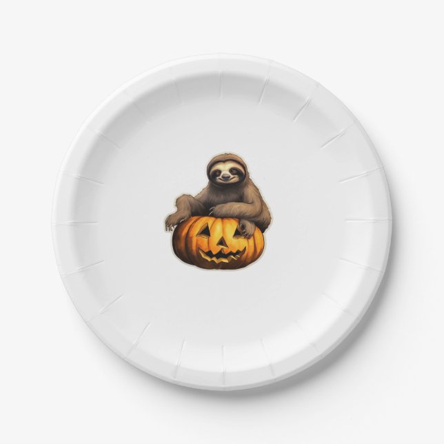 Sloth themed halloween Oversized T-Shirt Paper Plate (Front)