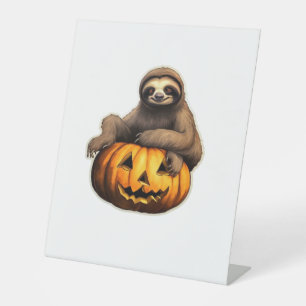 Sloth themed halloween Oversized T-Shirt Pedestal Sign