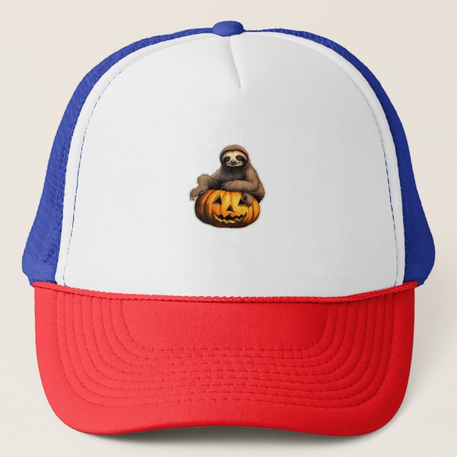 Sloth themed halloween Oversized T-Shirt Trucker Hat (Front)