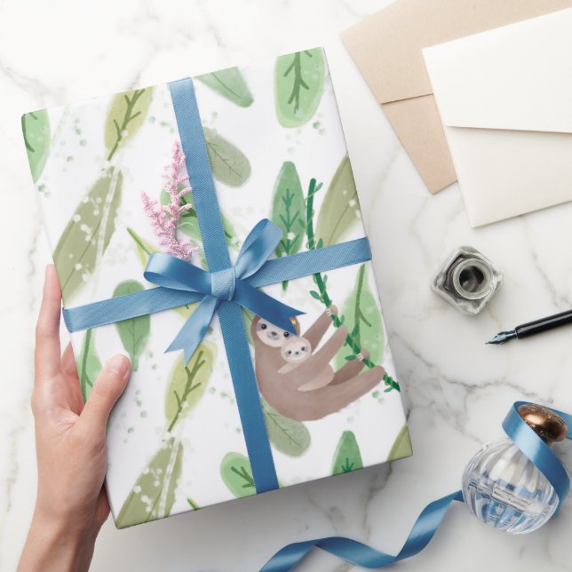 Sloth themed  wrapping paper (Gifting)