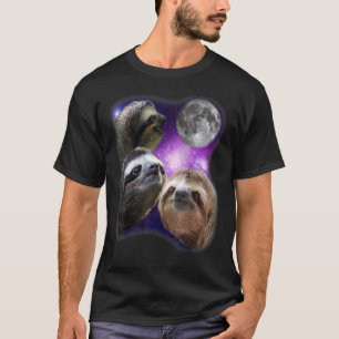 Sloth - Three Sloth Howling Moon Funny Parody Desi T-Shirt