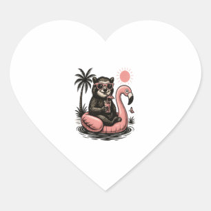 Sloth Tired Sloth Hiking Heart Sticker