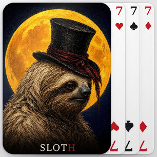 Sloth Top Hat Gothic Surreal Playing Cards