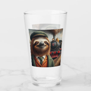 Sloth Train Engineer Glass