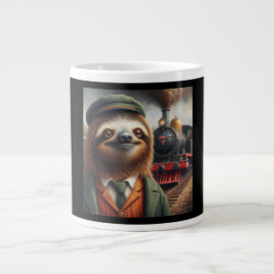 Sloth Train Engineer Large Coffee Mug