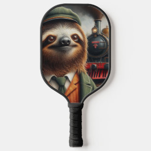 Sloth Train Engineer Pickleball Paddle